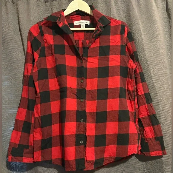 Amazon Essentials Red and Black Checkered Shirt - Picture 3 of 4